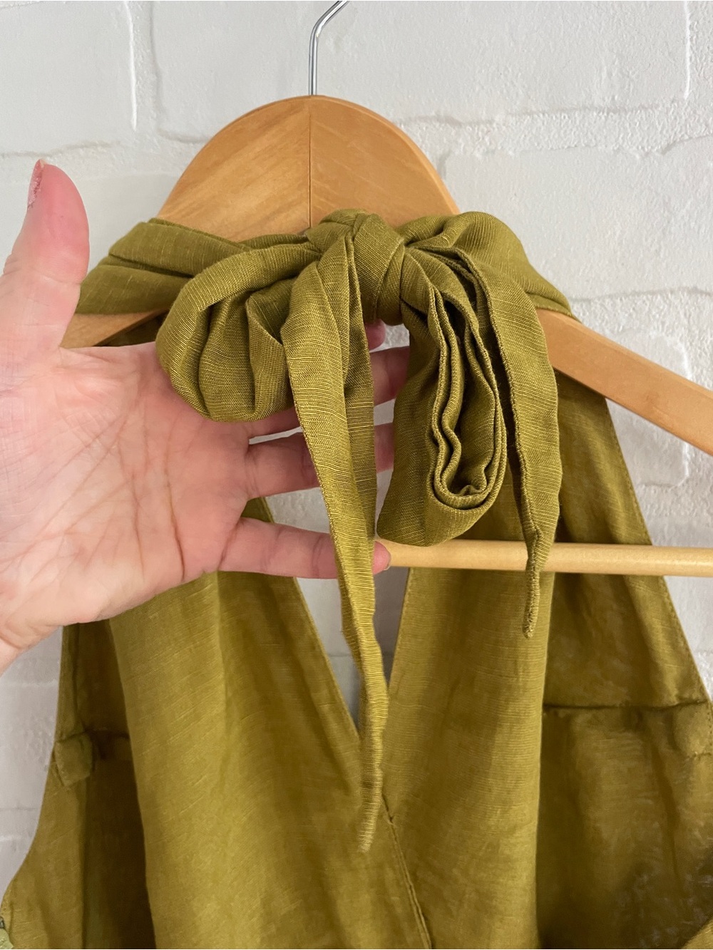 Massimo Dutti Olive Green Ombre Halter Maxi Dress - Picture 14 of 16